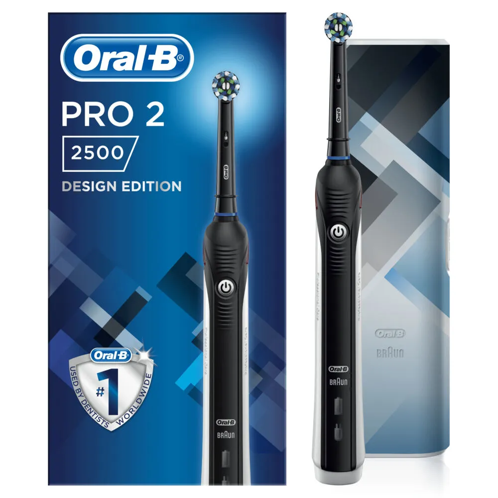 Oral-B PRO 2 2500 Yetişkin Döner diş fırçası Siyah, Beyaz Şarjlı Diş Fırçaları