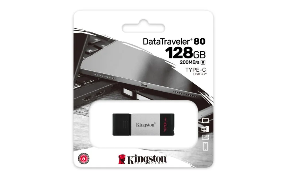 Kingston Technology 80 128 GB DT80/128GB Type-C USB 3.2 200 MB/s Flash Bellek Thumbnail 9
