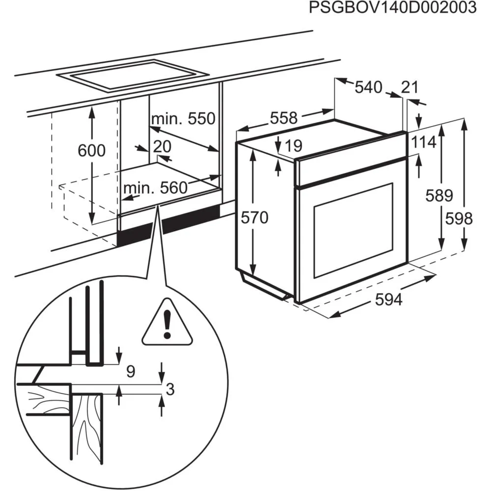 Electrolux EZB3430AOX 57 Litre 944 064 936 Ankastre Fırın Thumbnail 4