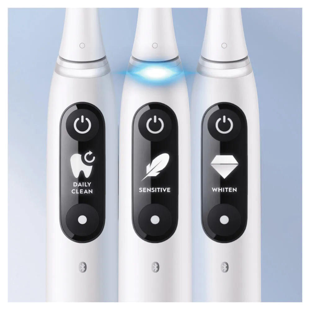 Oral-B iO Series 7s Duo Yetişkin Titreşimli diş fırçası Beyaz, Gümüş Thumbnail 6