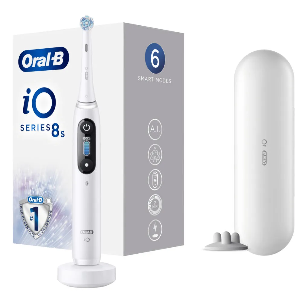 Oral-B iO 8s Yetişkin Titreşimli diş fırçası Beyaz, Gümüş Thumbnail 3