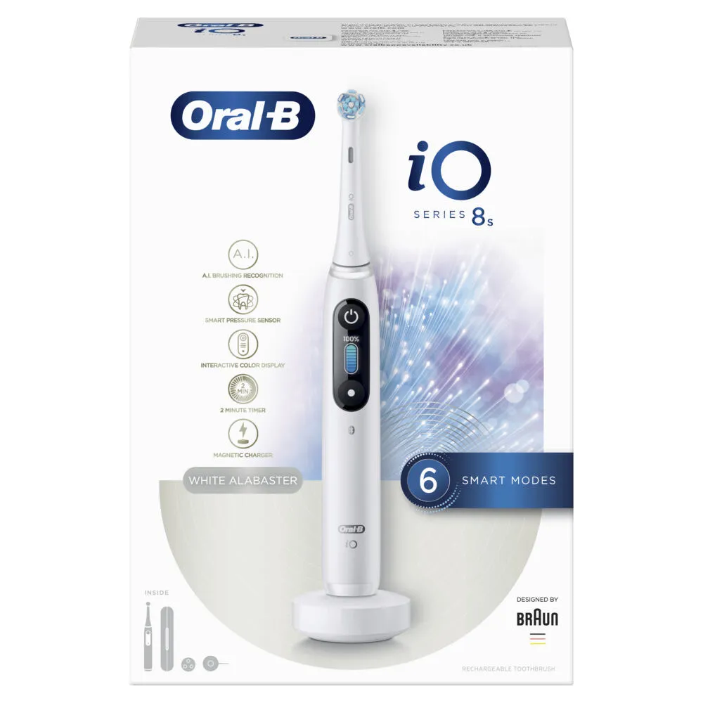 Oral-B iO 8s Yetişkin Titreşimli diş fırçası Beyaz, Gümüş Thumbnail 2