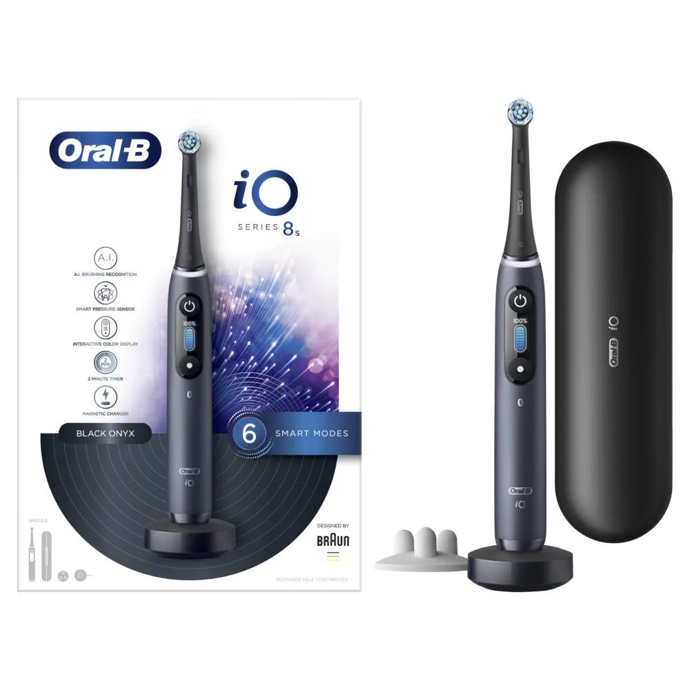 Oral-B iO 8s Yetişkin Titreşimli diş fırçası Siyah Şarjlı Diş Fırçaları