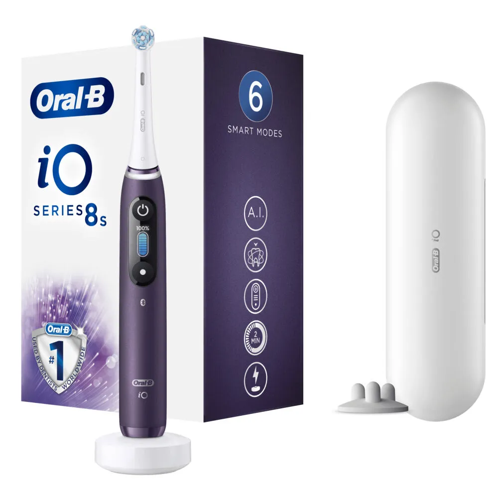 Oral-B iO 8s Yetişkin Titreşimli diş fırçası Mor, Beyaz Thumbnail 3