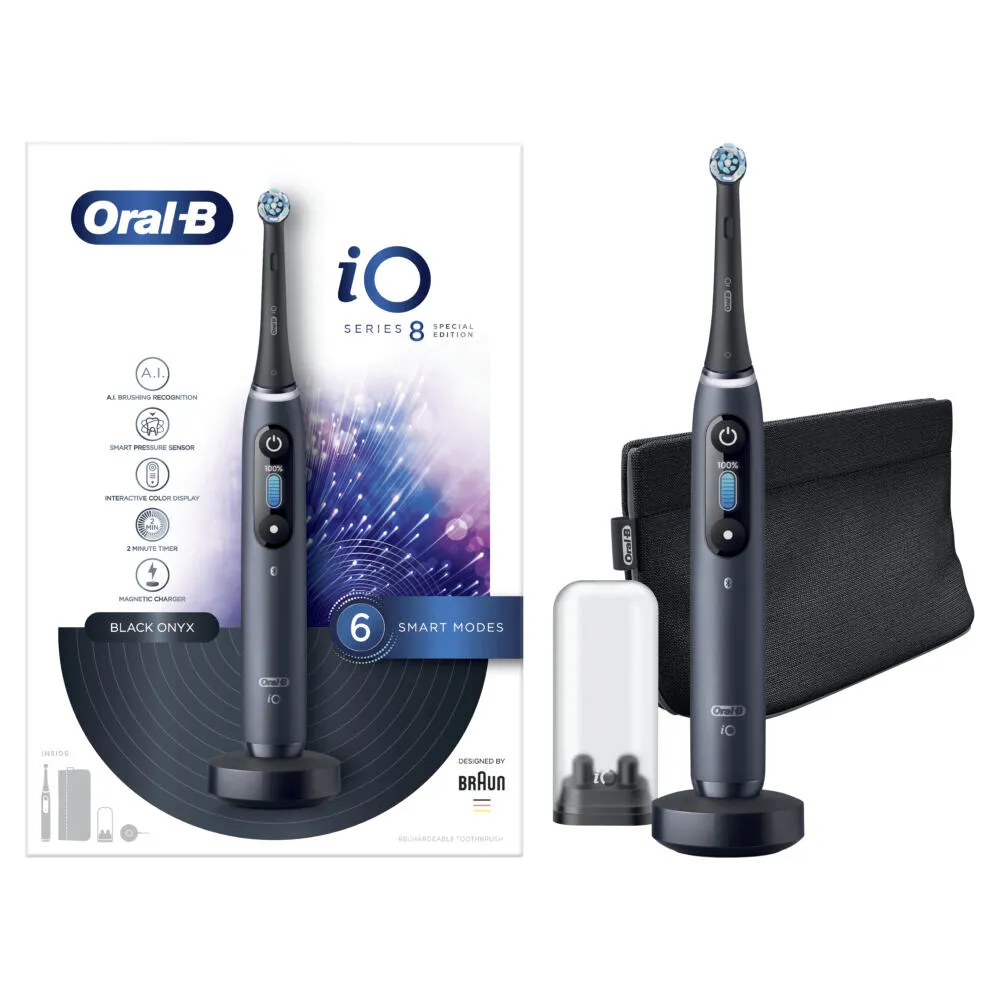 Oral-B iO 8 Special Edition Yetişkin Titreşimli diş fırçası Siyah Şarjlı Diş Fırçaları