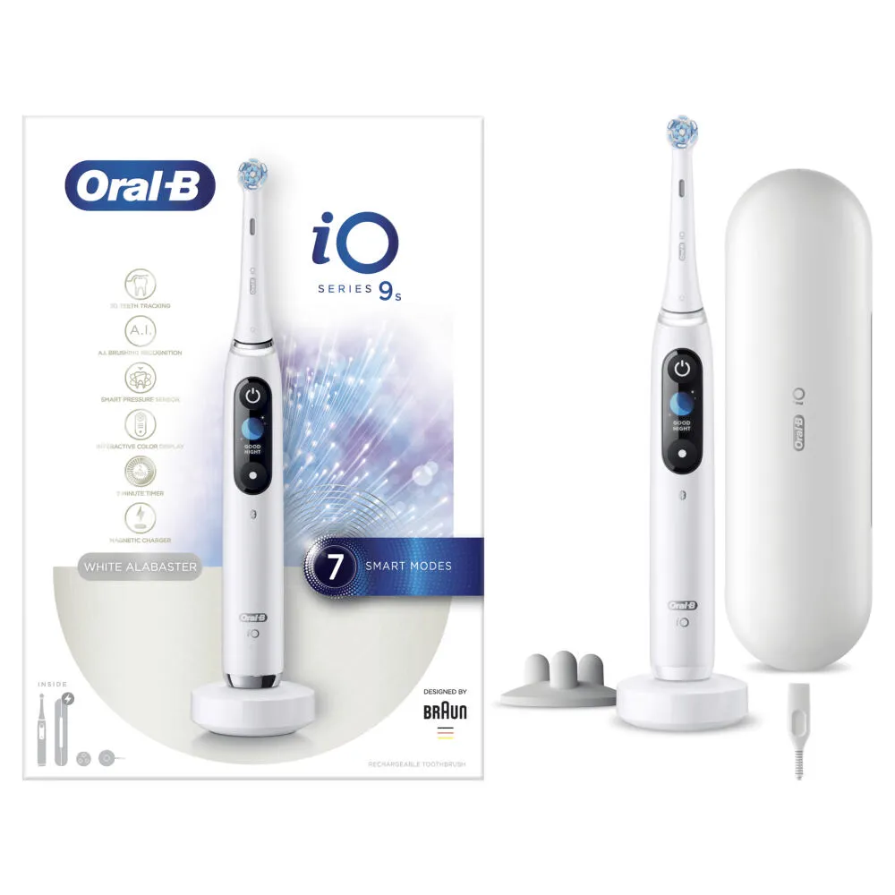 Oral-B iO Series 9s Yetişkin Titreşimli diş fırçası Beyaz Şarjlı Diş Fırçaları