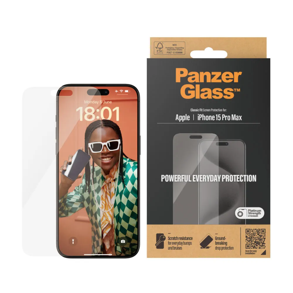 PanzerGlass® Screen Protector iPhone 15 Pro Max | Classic Fit 2808 Thumbnail 1