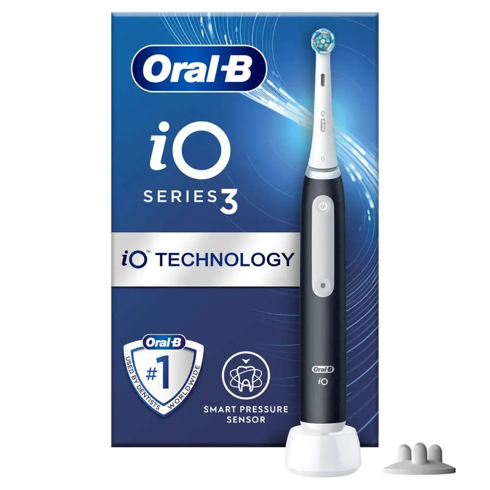 Oral-B iO 3 Matte Yetişkin Titreşimli diş fırçası Siyah, Beyaz Şarjlı Diş Fırçaları