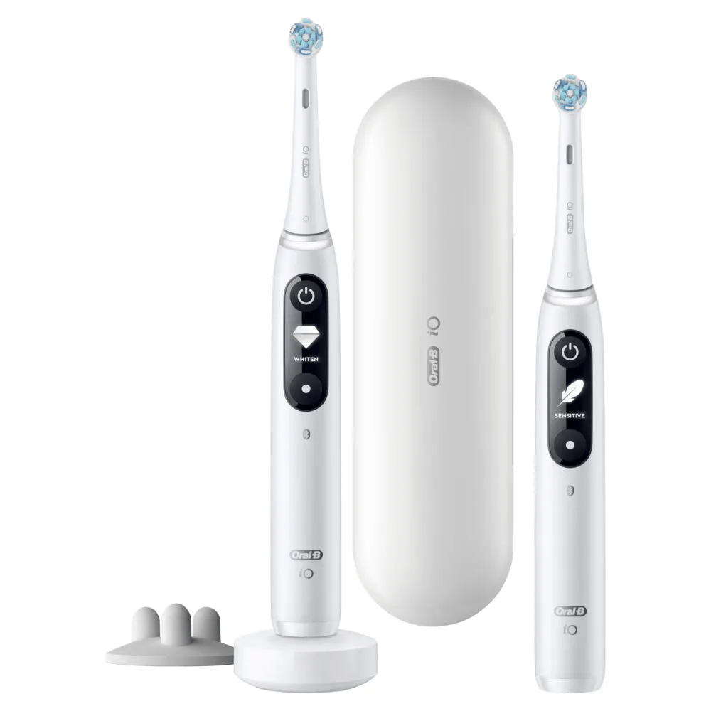 Oral-B iO Series 7s Duo Yetişkin Titreşimli diş fırçası Beyaz, Gümüş Şarjlı Diş Fırçaları