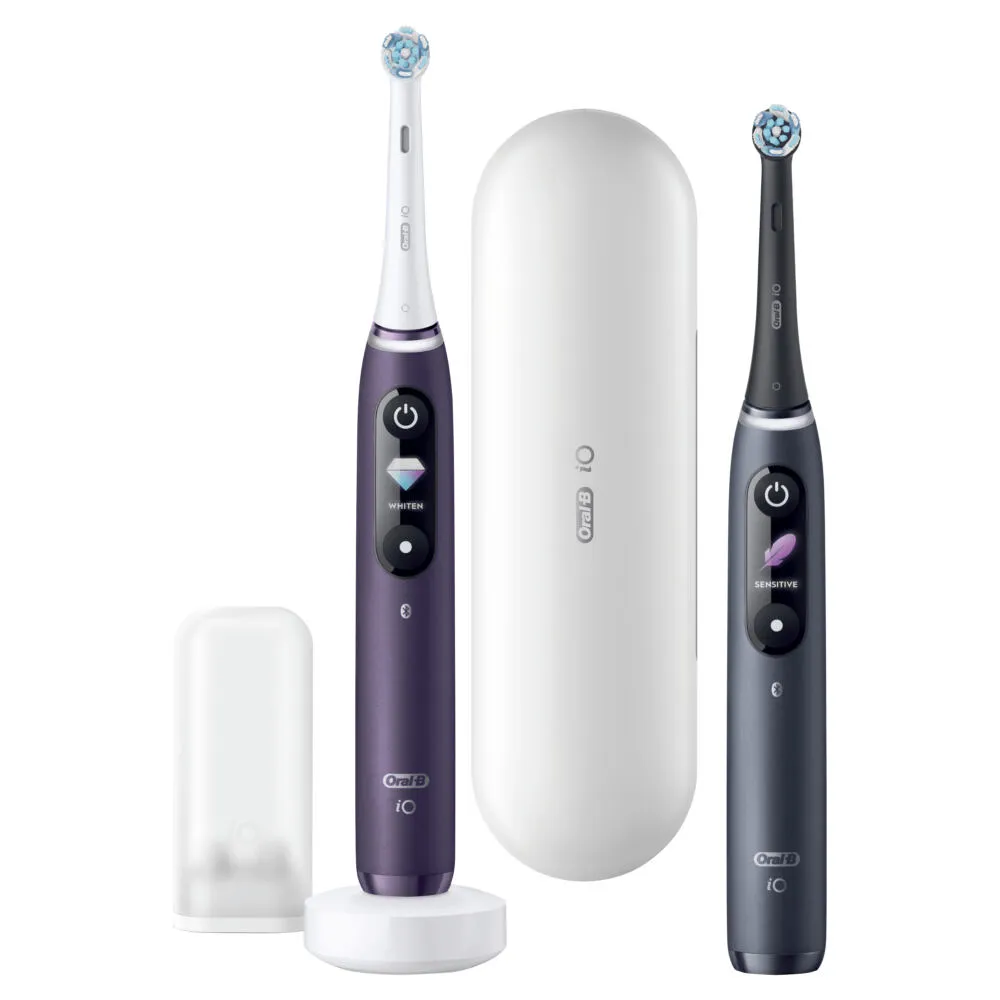 Oral-B iO Series 8 Duo Yetişkin Titreşimli diş fırçası Siyah Şarjlı Diş Fırçaları