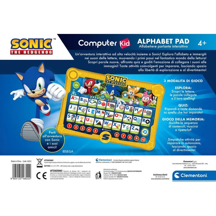 Clementoni Sonic Alphabet Pad 16822 Thumbnail 3