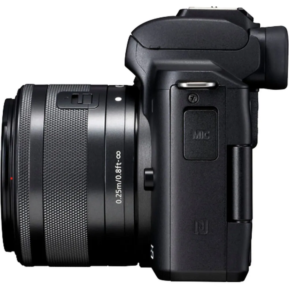 Canon EOS M50 Vlogger Kit MILC 24,1 MP CMOS 6000 x 4000 Piksel Siyah Thumbnail 1