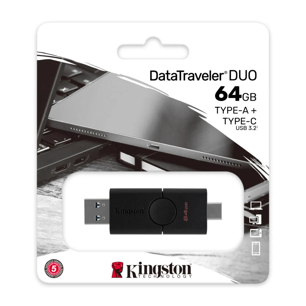 Kingston Technology Duo 64 GB DTDE/64GB Type-C USB 3.2 Flash Bellek Thumbnail 3