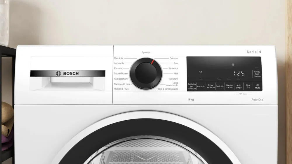 Bosch Serie 6 WQG243D8IT kurutucu Solo Önden yüklemeli 9 kg Beyaz Thumbnail 1
