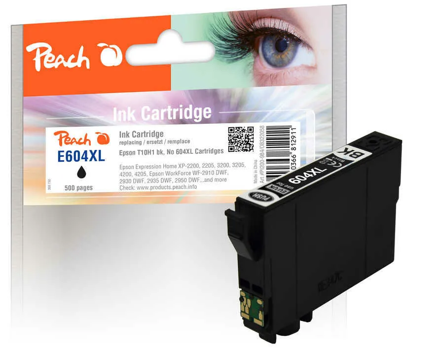 Peach 322058 mürekkep kartuşu 1 adet Uyumlu Siyah