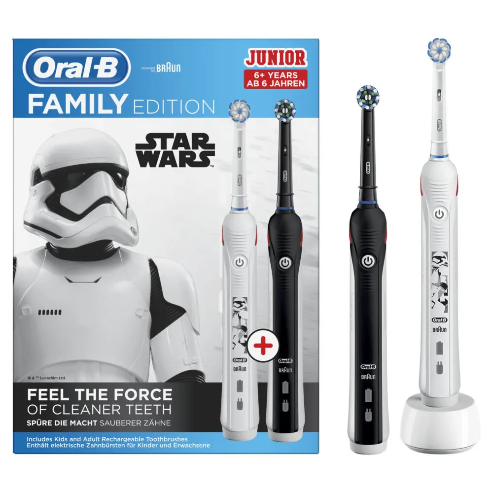 Oral-B PRO 80339030 elektrikli diş fırçası Çocuk Döner-titreşimli diş fırçası Siyah, Beyaz Şarjlı Diş Fırçaları