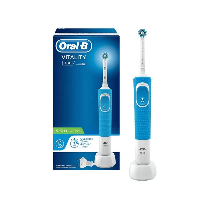 Oral-B Vitality D100 Cross Action Yetişkin Döner-titreşimli diş fırçası Mavi, Beyaz Şarjlı Diş Fırçaları