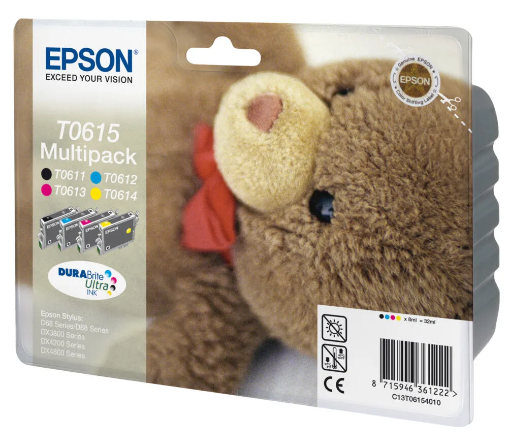 Epson Multipack 4-Coulered T0615 DURABrite Ultra Ink C13T06154020 Thumbnail 3