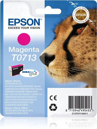Epson Cheetah Tekli paket Magenta T0713 DURABrite Ultra Ink Kartuş
