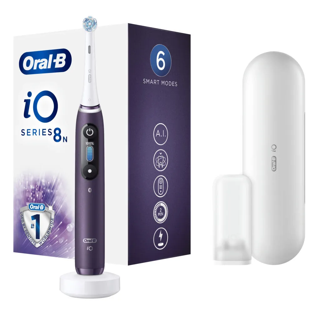 Oral-B iO 8n Yetişkin Titreşimli diş fırçası Mor, Beyaz Thumbnail 3