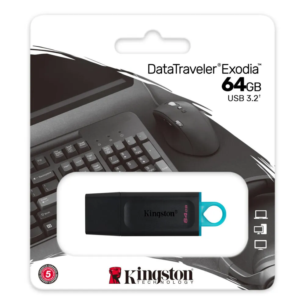 Kingston Technology Exodia Co-logo 64 GB DTX/64GBCL USB 3.2 Flash Bellek Thumbnail 3