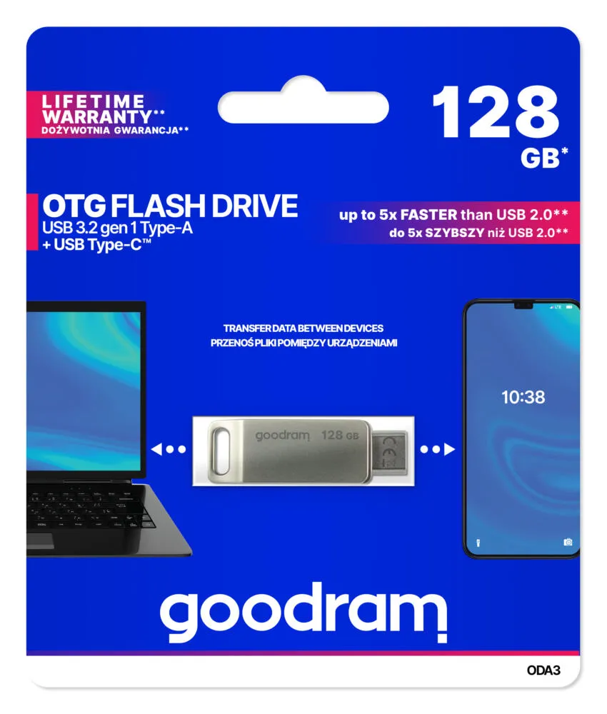 Goodram ODA3 128 GB ODA3-1280S0R11 Type-C USB 3.2 Flash Bellek Thumbnail 10