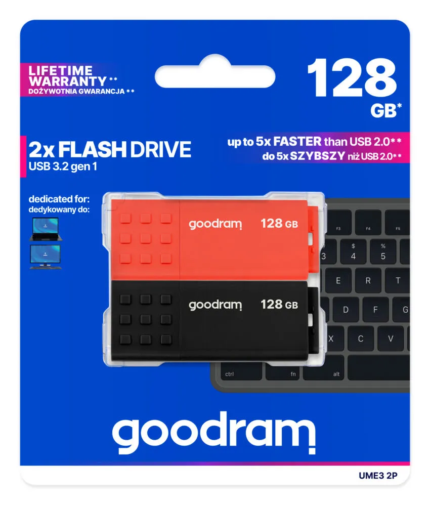 Goodram 2-PACK UME3-1280MXR11-2P 256 GB USB 3.2 Flash Bellek Thumbnail 8