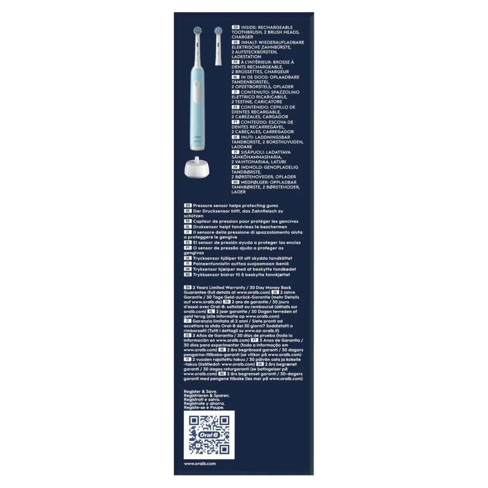 Oral-B Pro Series 1 Yetişkin Titreşimli diş fırçası Mavi, Beyaz Thumbnail 4