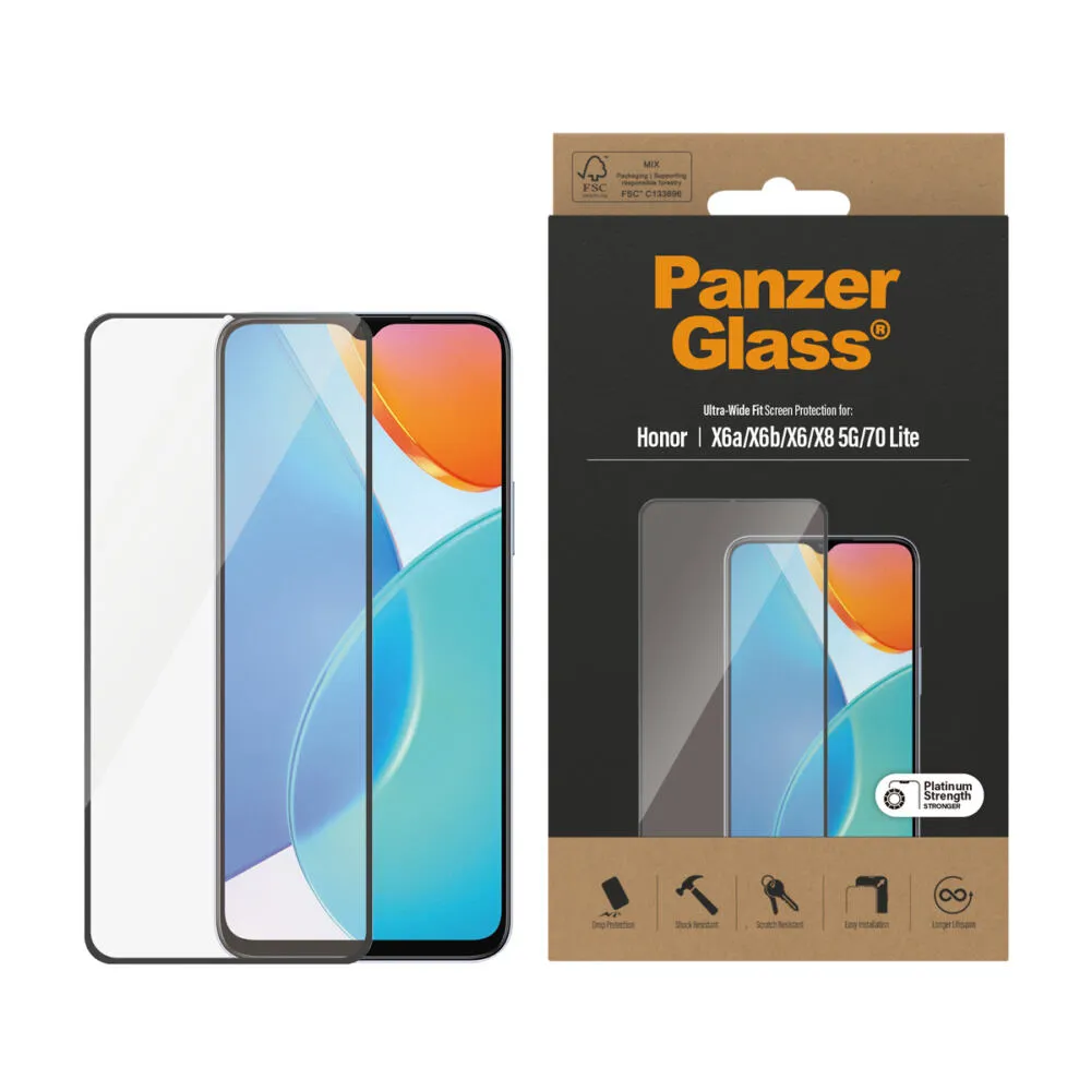 PanzerGlass® Screen Protector Honor X6a | X6b | X6 | X8 5G | 70 Lite | Ultra-Wide Fit 5402 Thumbnail 2