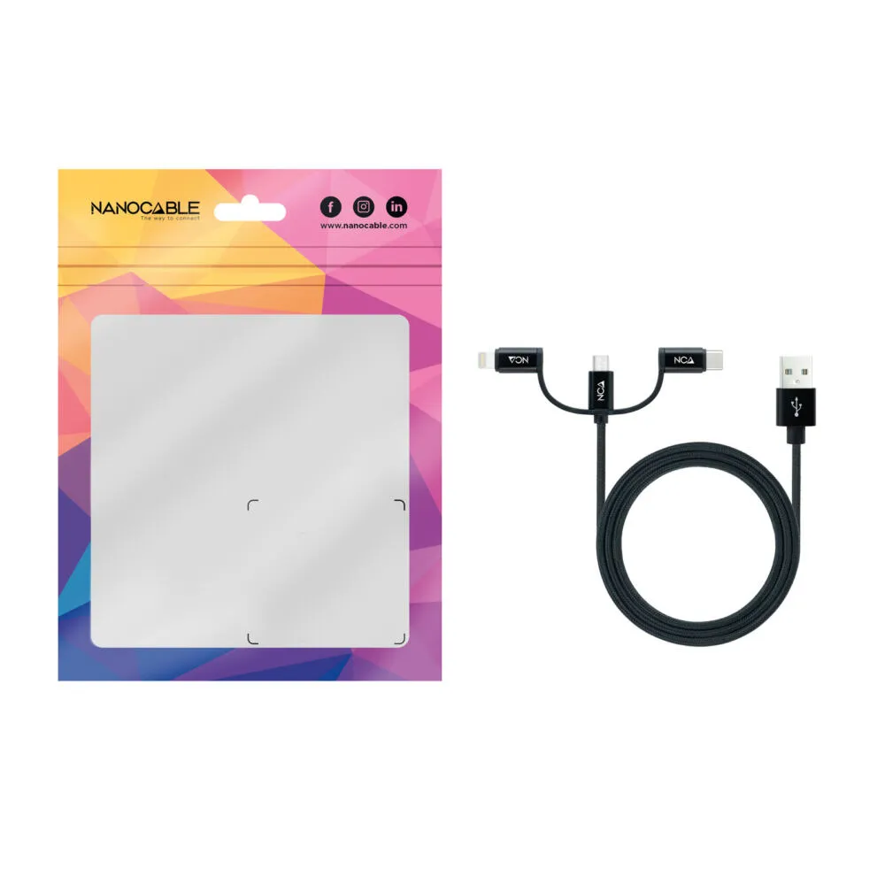 Nanocable 10.01.3200 USB A to Micro-USB B (1 m) USB Kabloları Thumbnail 1