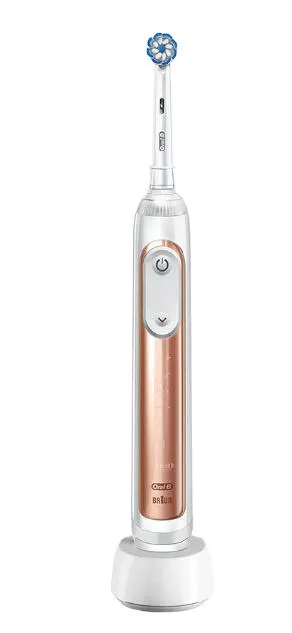 Oral-B Genius X Yetişkin Döner diş fırçası Pembe Altın Rengi, Beyaz Şarjlı Diş Fırçaları