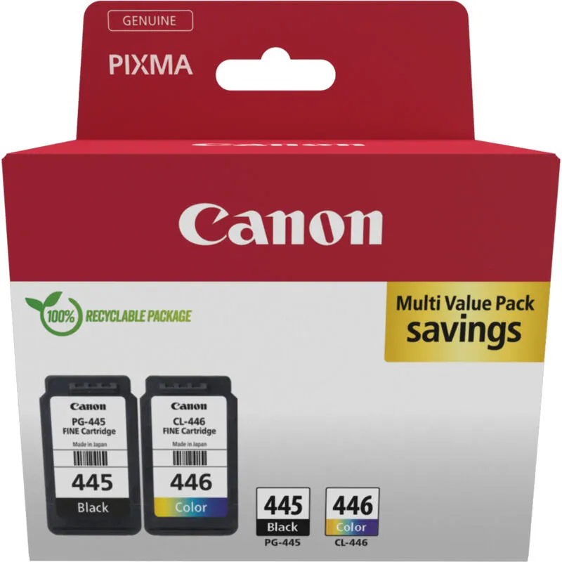 Canon 8283B008 mürekkep kartuşu 2 adet Orijinal Siyah, Cam Göbeği, Macenta, Sarı