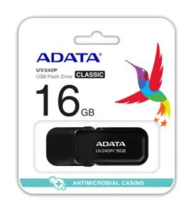 ADATA 16GB UV240P USB flash sürücü A tipi USB 2.0 Siyah USB Bellek