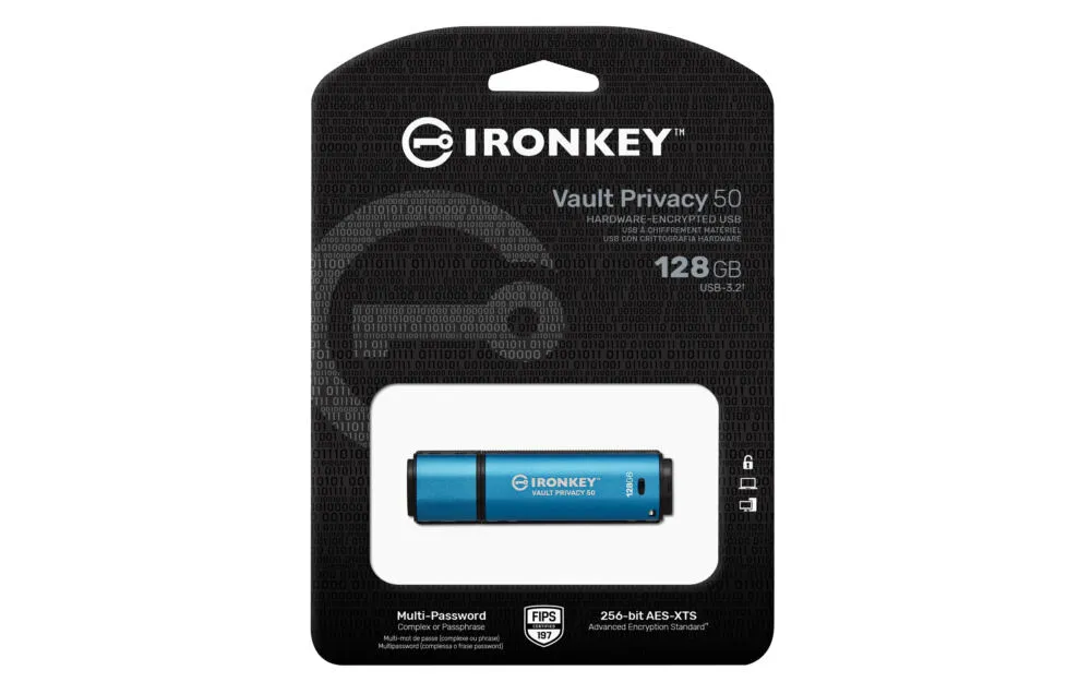 Kingston Technology IronKey Vault Privacy 50 IKVP50/128GB 128 GB USB 3.2 250 MB/s Flash Bellek Thumbnail 4