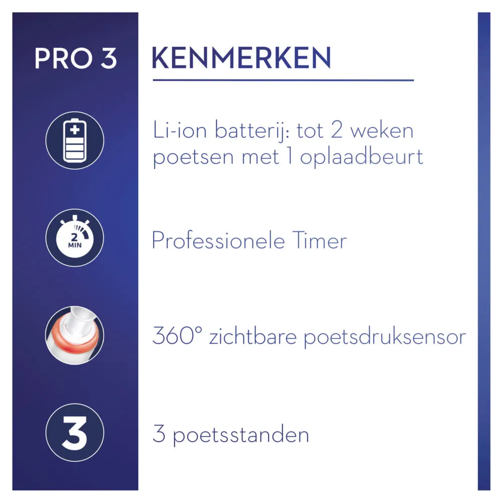 Oral-B PRO 80332091 elektrikli diş fırçası Yetişkin Gri, Beyaz Thumbnail 3