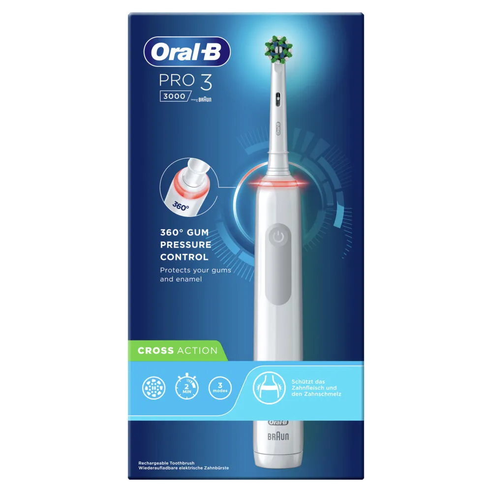 Oral-B PRO 80332091 elektrikli diş fırçası Yetişkin Gri, Beyaz Thumbnail 1