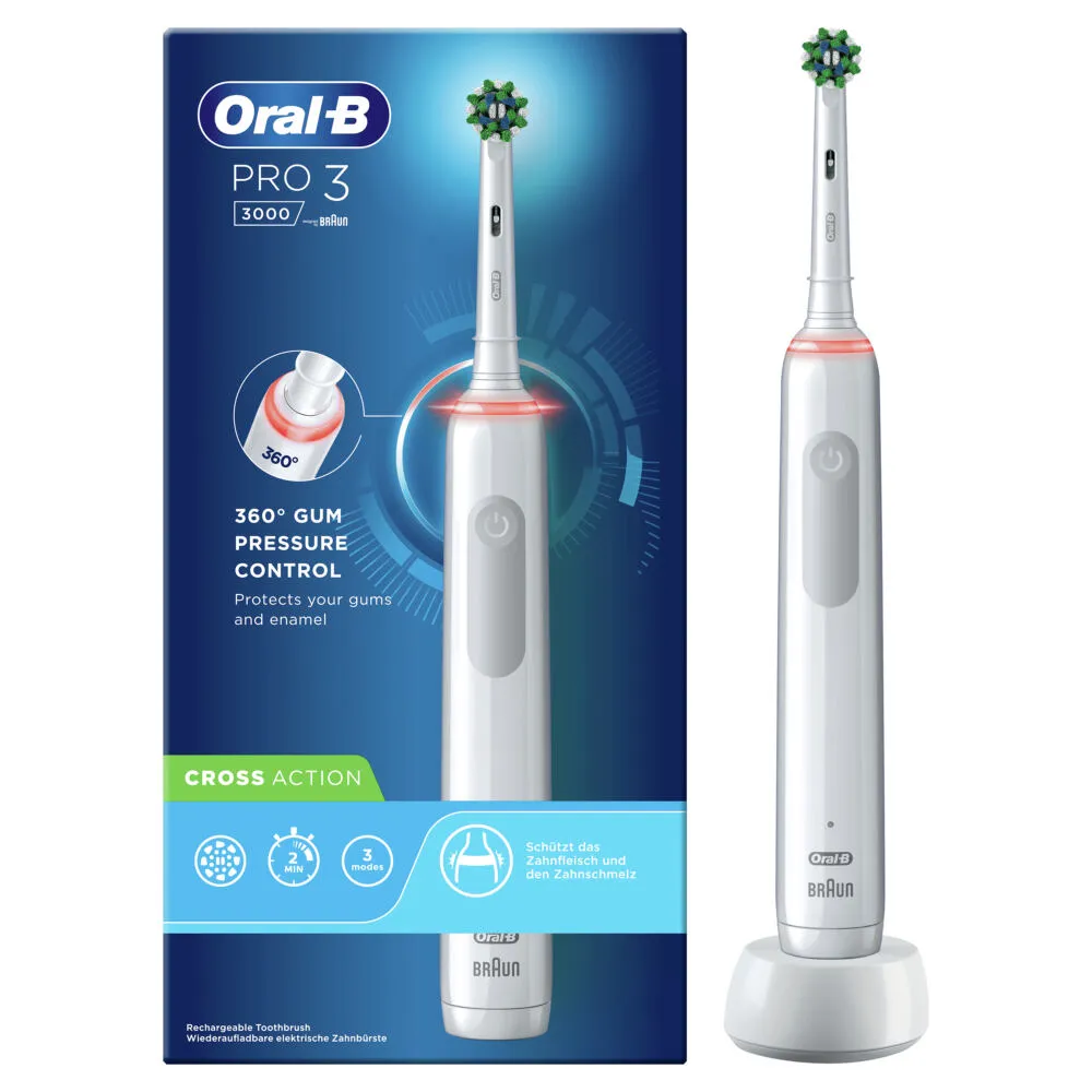 Oral-B PRO 80332091 elektrikli diş fırçası Yetişkin Gri, Beyaz Şarjlı Diş Fırçaları