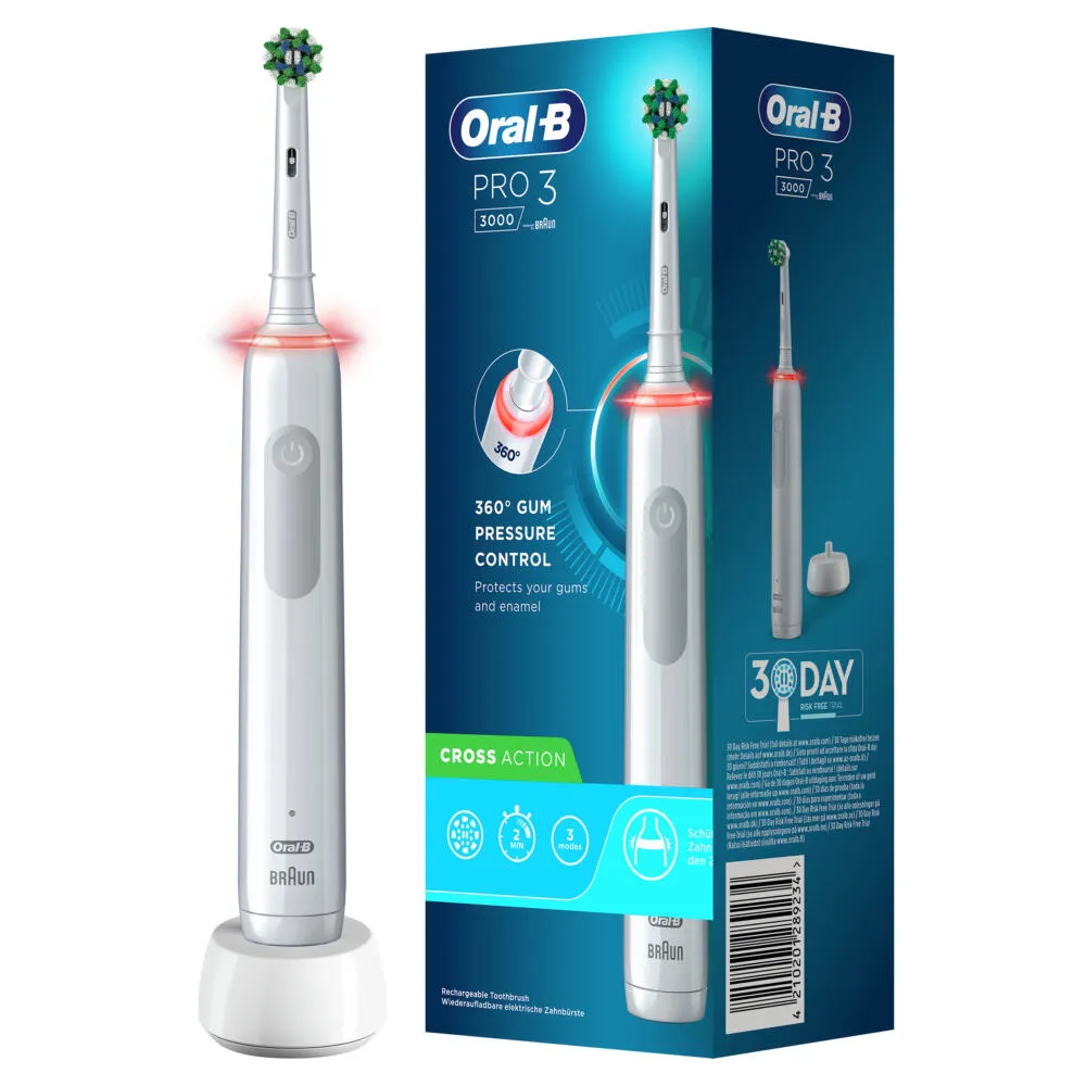 Oral-B PRO 80332091 elektrikli diş fırçası Yetişkin Gri, Beyaz Thumbnail 2