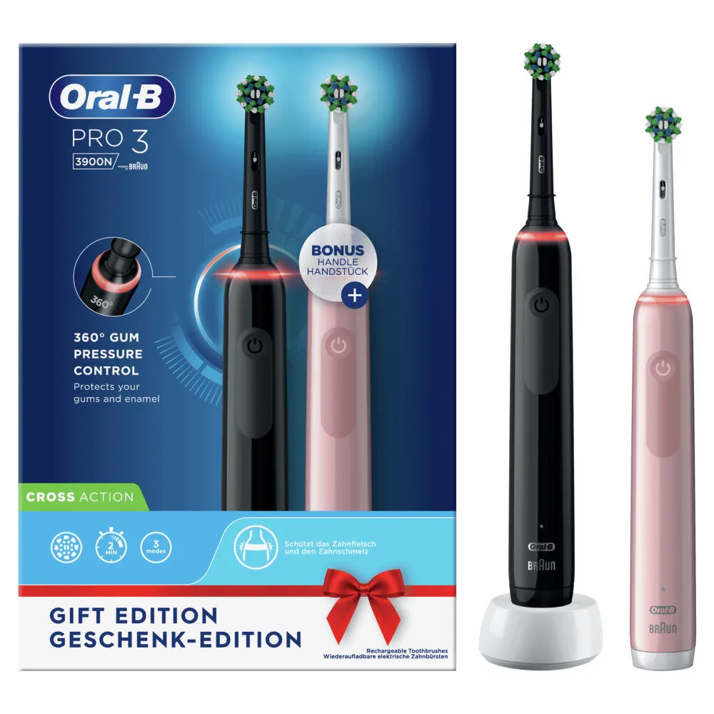 Oral-B PRO 80332427 elektrikli diş fırçası Yetişkin Siyah, Mavi Şarjlı Diş Fırçaları