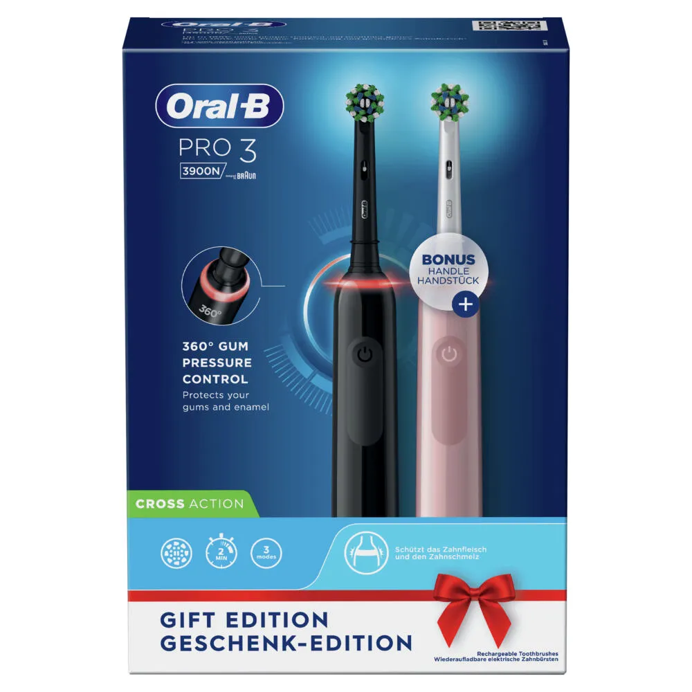Oral-B PRO 80332427 elektrikli diş fırçası Yetişkin Siyah, Mavi Thumbnail 1