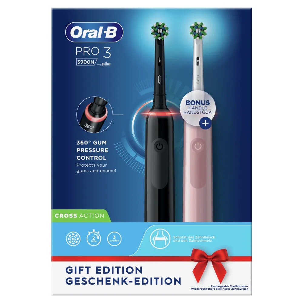 Oral-B PRO 80332427 elektrikli diş fırçası Yetişkin Siyah, Mavi Thumbnail 2