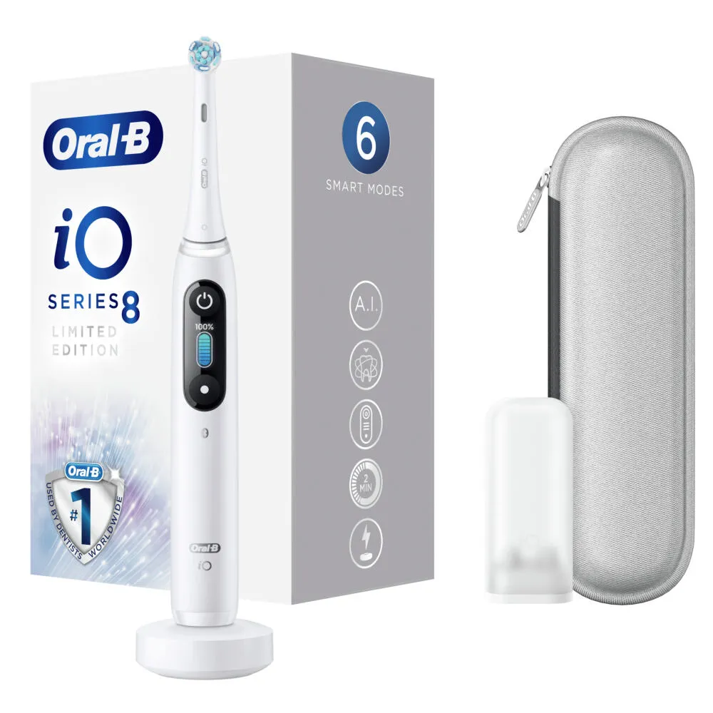 Oral-B iO 80349441 elektrikli diş fırçası Yetişkin Titreşimli diş fırçası Beyaz Şarjlı Diş Fırçaları