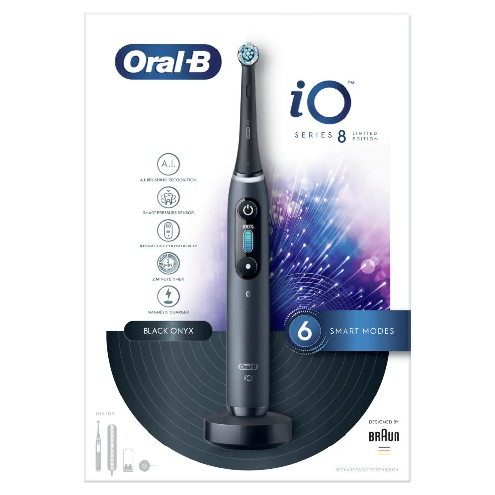 Oral-B iO 80349443 elektrikli diş fırçası Yetişkin Titreşimli diş fırçası Siyah Şarjlı Diş Fırçaları