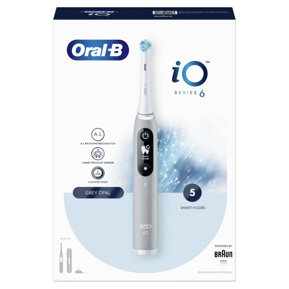 Oral-B iO 80351524 elektrikli diş fırçası Yetişkin Titreşimli diş fırçası Gri Thumbnail 2