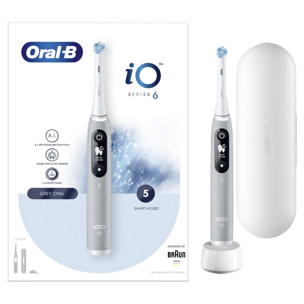 Oral-B iO 80351524 elektrikli diş fırçası Yetişkin Titreşimli diş fırçası Gri Thumbnail 3