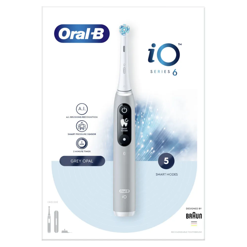 Oral-B iO 80351524 elektrikli diş fırçası Yetişkin Titreşimli diş fırçası Gri Thumbnail 1