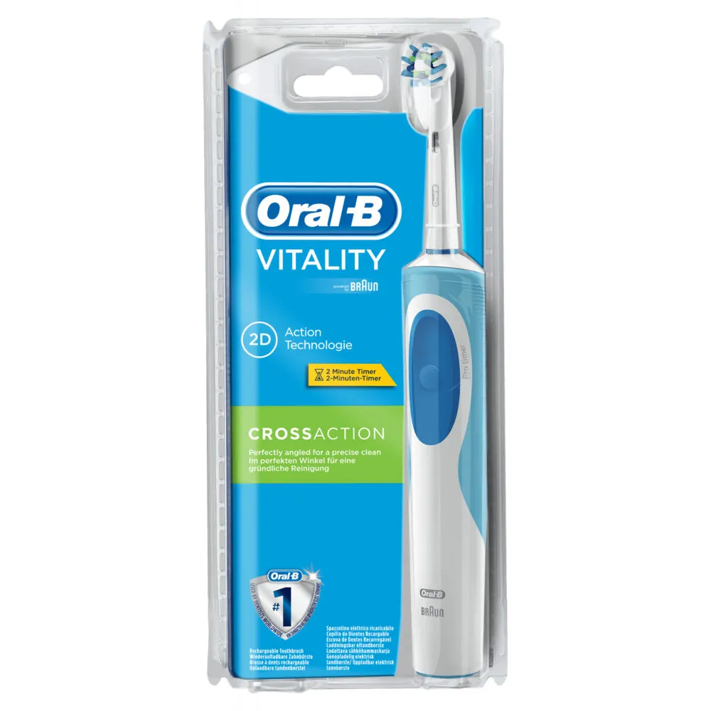 Oral-B Vitality 80349959 elektrikli diş fırçası Yetişkin Döner-titreşimli diş fırçası Mavi, Kırmızı Şarjlı Diş Fırçaları