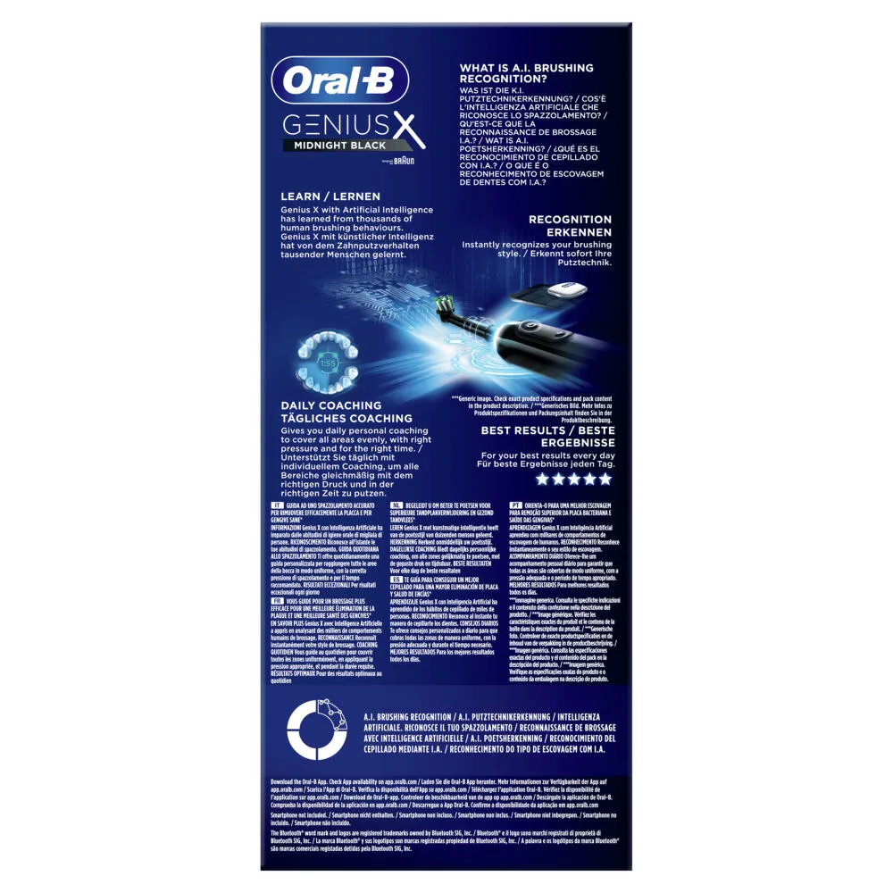 Oral-B Genius X 80354124 elektrikli diş fırçası Yetişkin Döner-titreşimli diş fırçası Mavi, Kırmızı Şarjlı Diş Fırçaları
