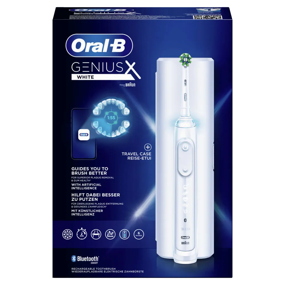 Oral-B Genius X 80354130 elektrikli diş fırçası Yetişkin Titreşimli diş fırçası Beyaz Şarjlı Diş Fırçaları
