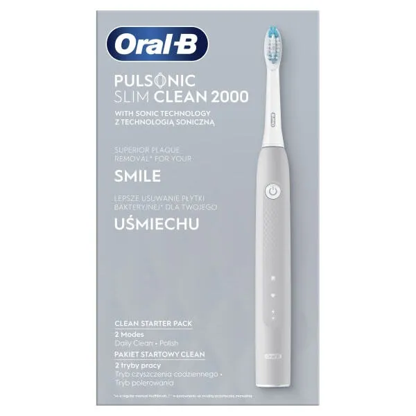 Oral-B Pulsonic Slim Clean 2000 Yetişkin Sonic diş fırçası Gri Thumbnail 1